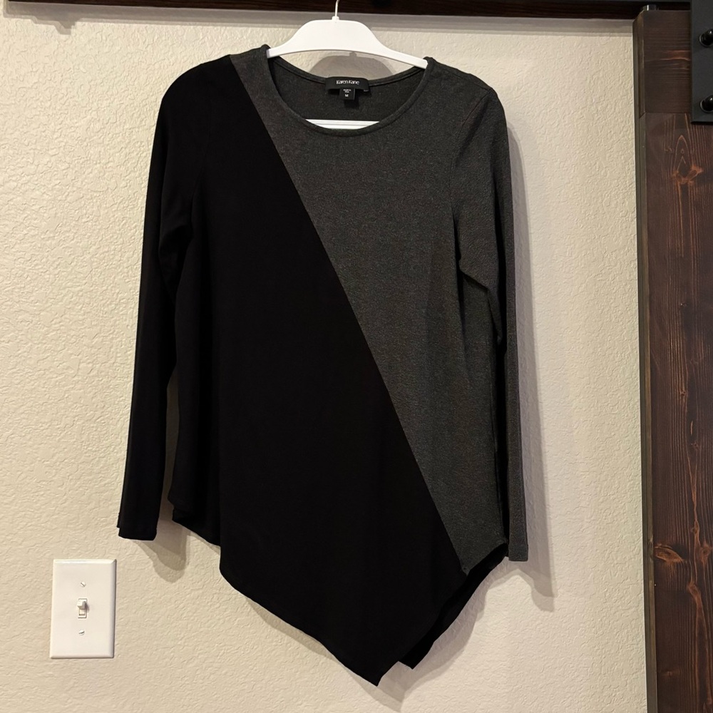 ❗️FINAL❗️Karen Kane Black and Gray Colorblock Long Sleeve Top Medium